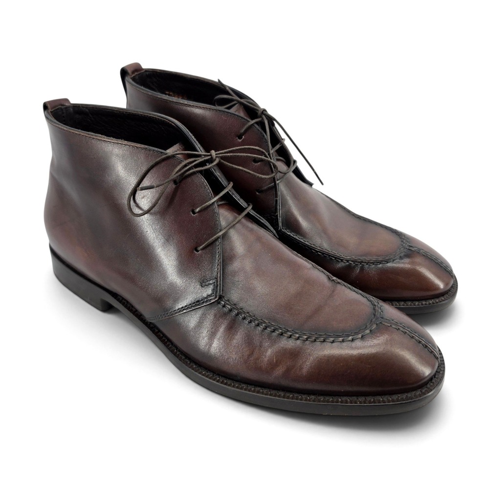 Allen Edmonds Mens 10 Brown Leather Chukka Boots USA Made Moc Toe Lace Up EUC